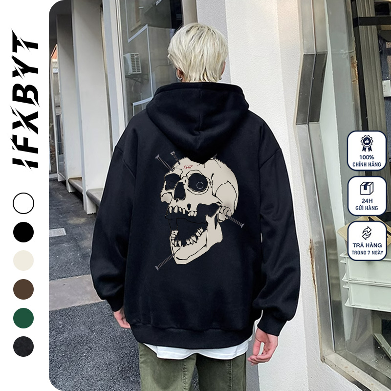 Áo Hoodie Cotton IFXBYT boy phố vintage thời trang in hình unisex 100% cotton-N0014