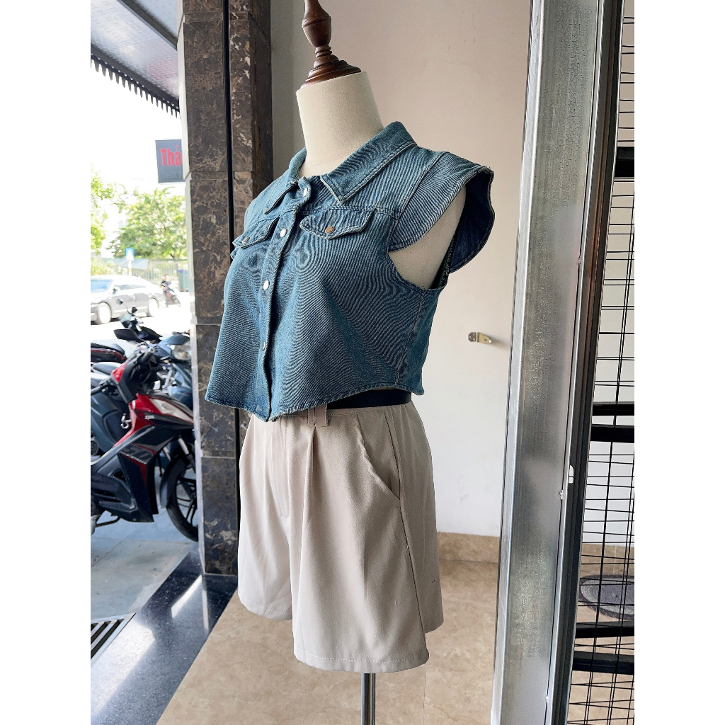 Set áo bò + quần kèm đai lưng 3 món hot