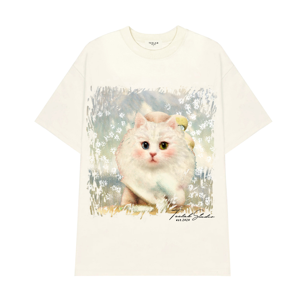 Áo Thun Teelab Local Brand Unisex Meow Painting Cute TS197