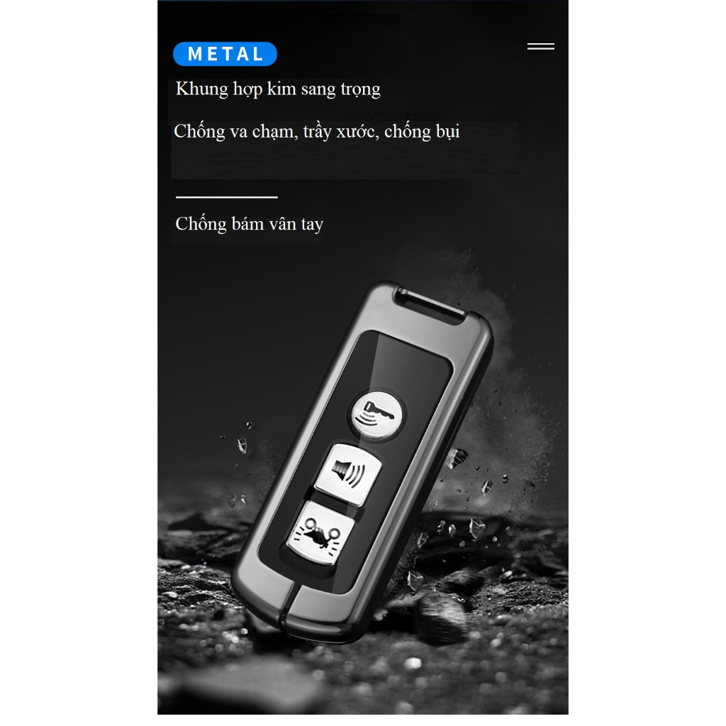 Ốp Chìa Khóa hợp kim cao cấp Xe Máy Honda SH, SH Mode PCX 3 nút mới