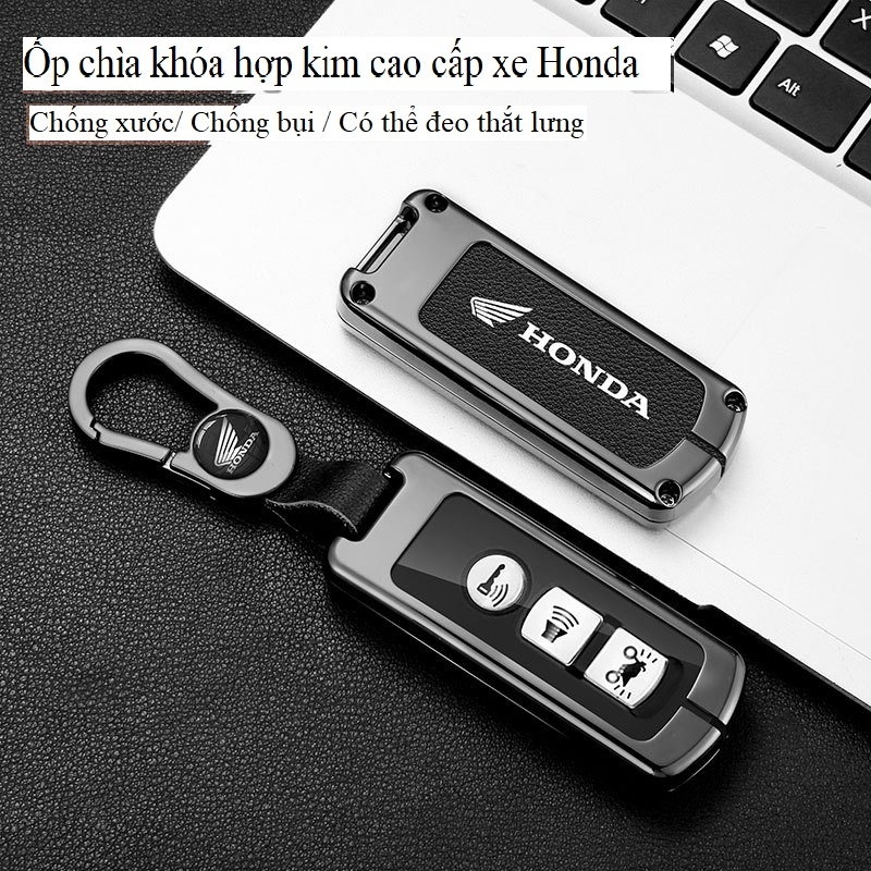 Ốp Chìa Khóa hợp kim cao cấp Xe Máy Honda SH, SH Mode PCX 3 nút mới
