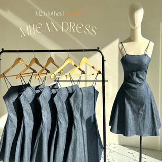 Mijean dress - Đầm chất jean 2 dây phối cùng tùng váy xoè