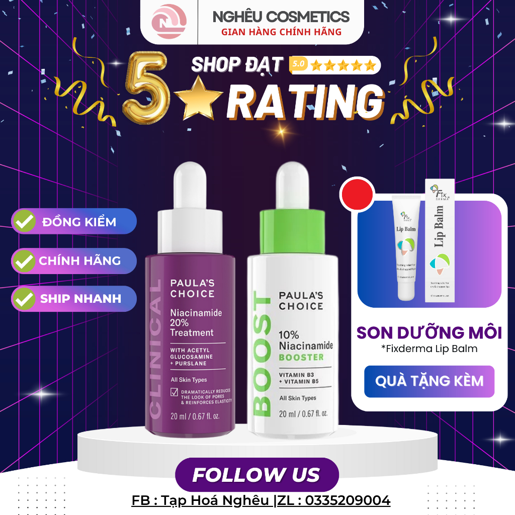 Tinh Chất Thu Nhỏ Lỗ Chân Lông Cấp Ẩm Sáng Da Giảm Viêm Niacinamide 10% Booster