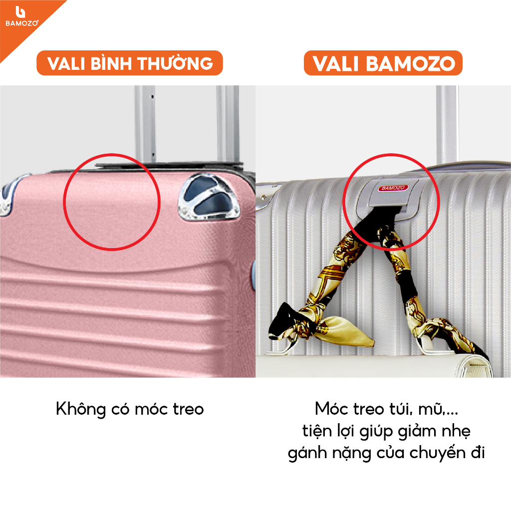 Combo Vali Du Lịch Bamozo 8809 Size 20 Và Size 24 Bền Đẹp Bảo Hành 5 Năm