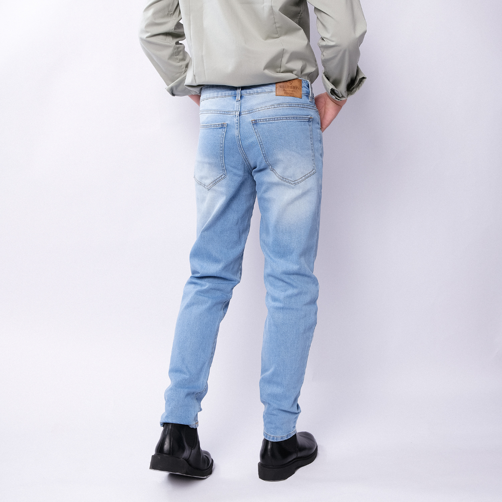 Quần bò nam co giãn Umebay, quần jean nam form basic hơi ôm slimfit skinny trẻ trung UMJ310A