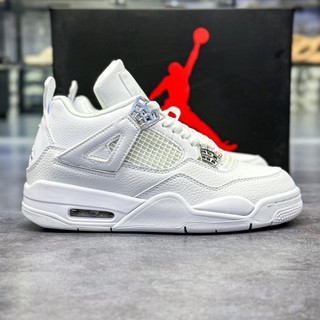 Giày thể thao bigsize jordan4 bản đẹp màu full trắng độn đế giày bóng rổ tăng chiều cao size 44 45 46