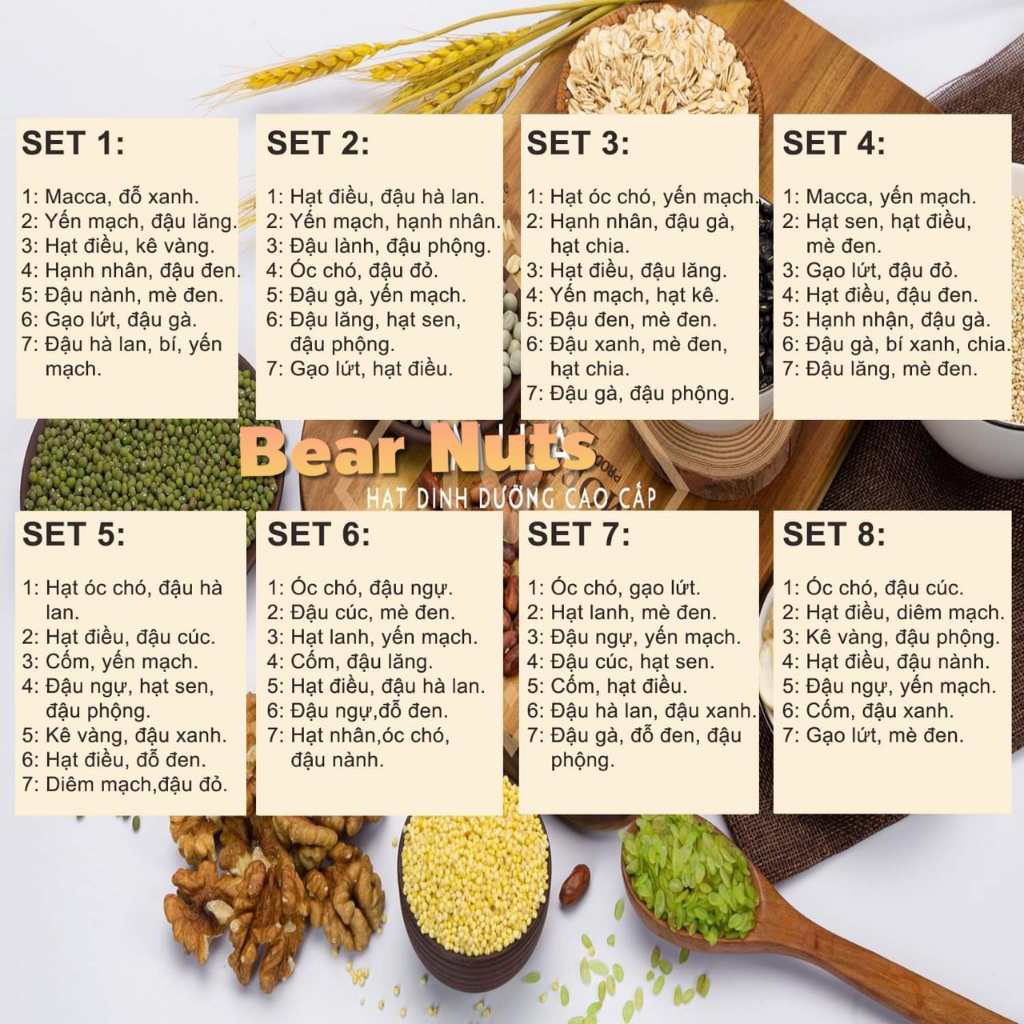 Sét hạt dinh dưỡng nấu sữa 700gram