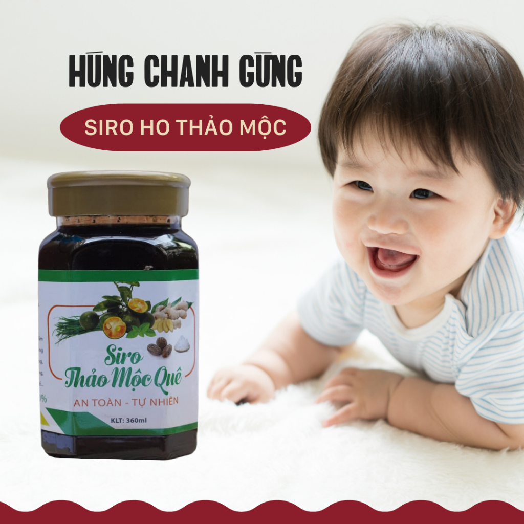Siro ho thảo mộc tiêu đờm giảm ngứa rát họng, siro ho húng chanh gừng quất LÀNH, siro ho cho bé 360ml