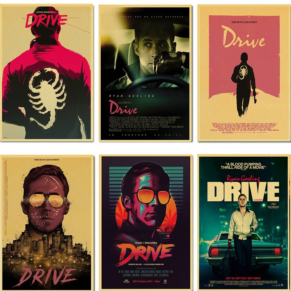 Drive ryan gosling Movie Poster Vintage  In Hình Treo Tường Áp Phích Nghệ Thuật Nhà Phòng Tranh Trang Trí Tường Ms: 608