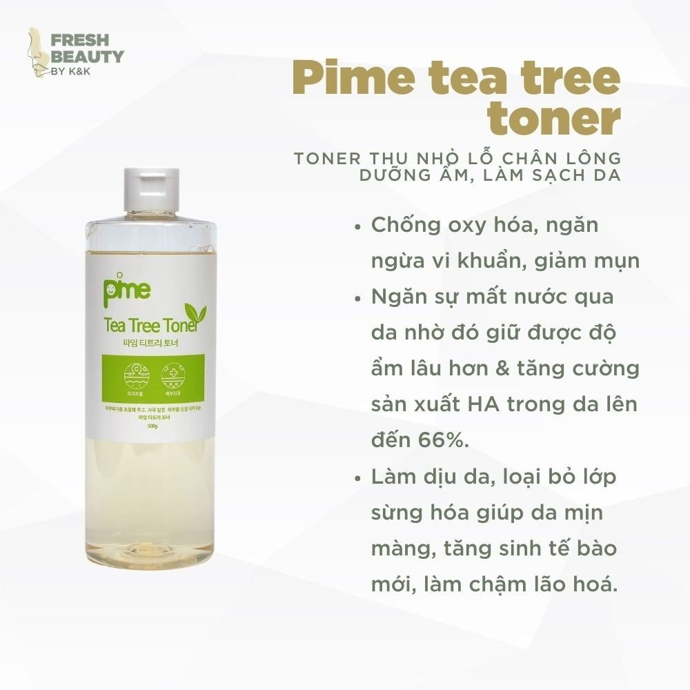 Nước hoa hồng Pime Tea Tree Toner hỗ trợ cấp ẩm, làm dịu da, cân bằng da, giảm mụn 500g