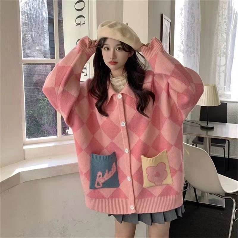 Áo Khoác len, Áo Len Cardigan Họa Tiết Túi Hoạt Hình 2 Bên Siêu Đáng Yêu Thời Trang Nữ Mẫu Hot 2024 Hàng Qccc Bé Tiu