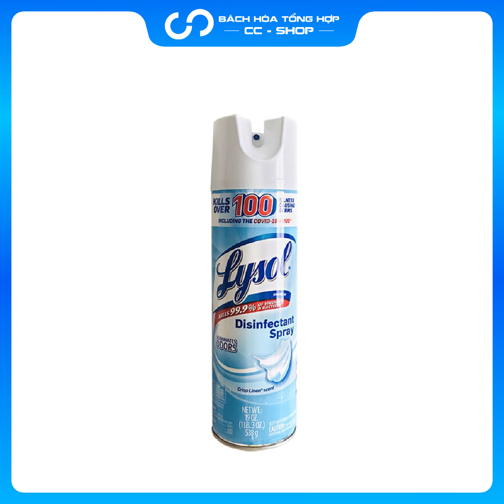 Xịt phòng diệt khuẩn lysol hàng Mỹ disinfectant spray crisp linen scent (538g ) [ Chai lẻ ]