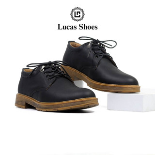 Giày Tây Nam Doc 135 Đen Lucas Shoes, Kiểu dáng công sở, da bò thật, đế cao su 3,5cm, đi êm chân, bảo hành 1 năm