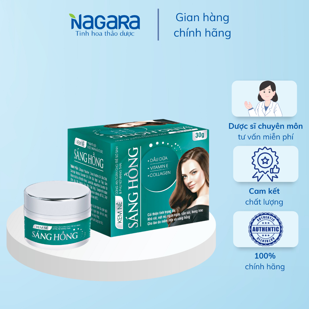 Kem nẻ Sáng Hồng - NAGARA - Giúp làm da mịn màng, sáng hồng