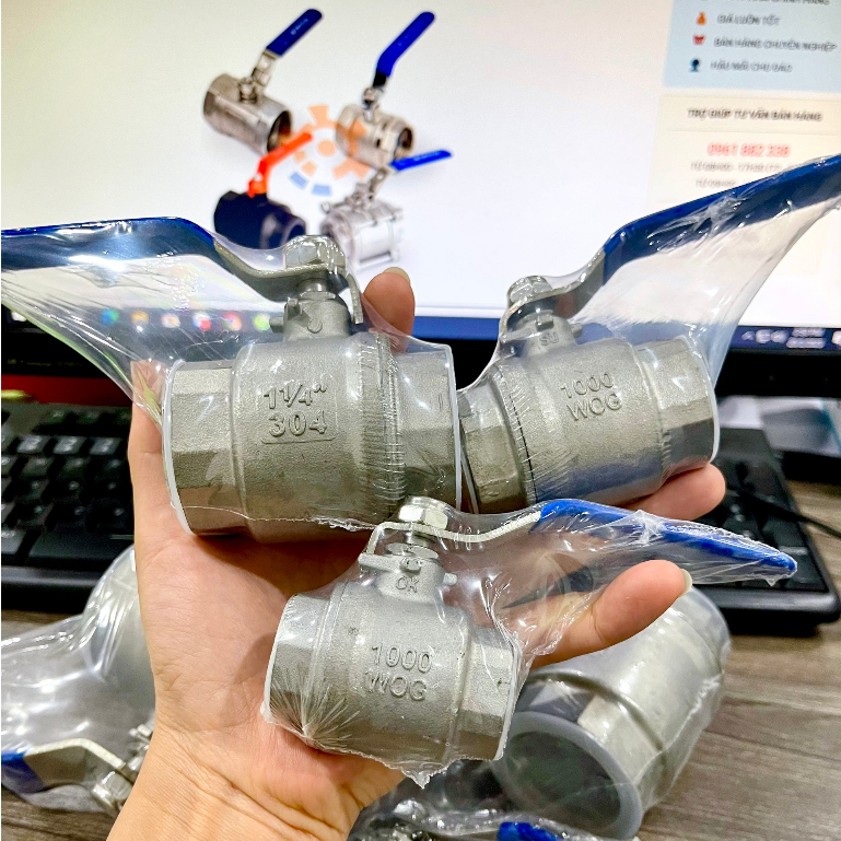 Van bi inox304 tay gạt/ Van khóa giá rẻ phi 21, 27, 34, 42, 49, 60
