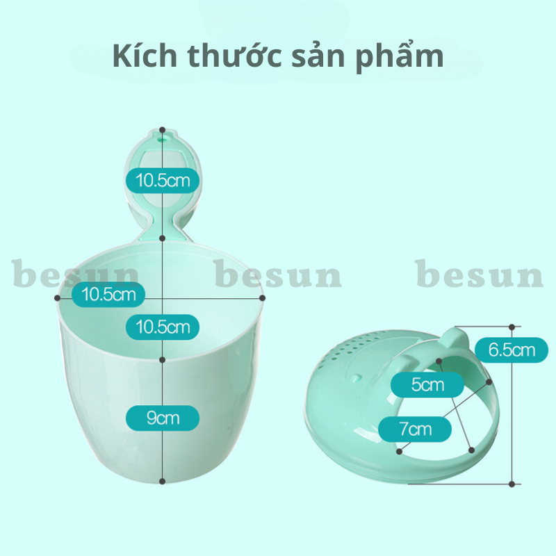 Gáo múc nước cốc đánh răng ca tắm vòi sen gội đầu đa năng cho bé