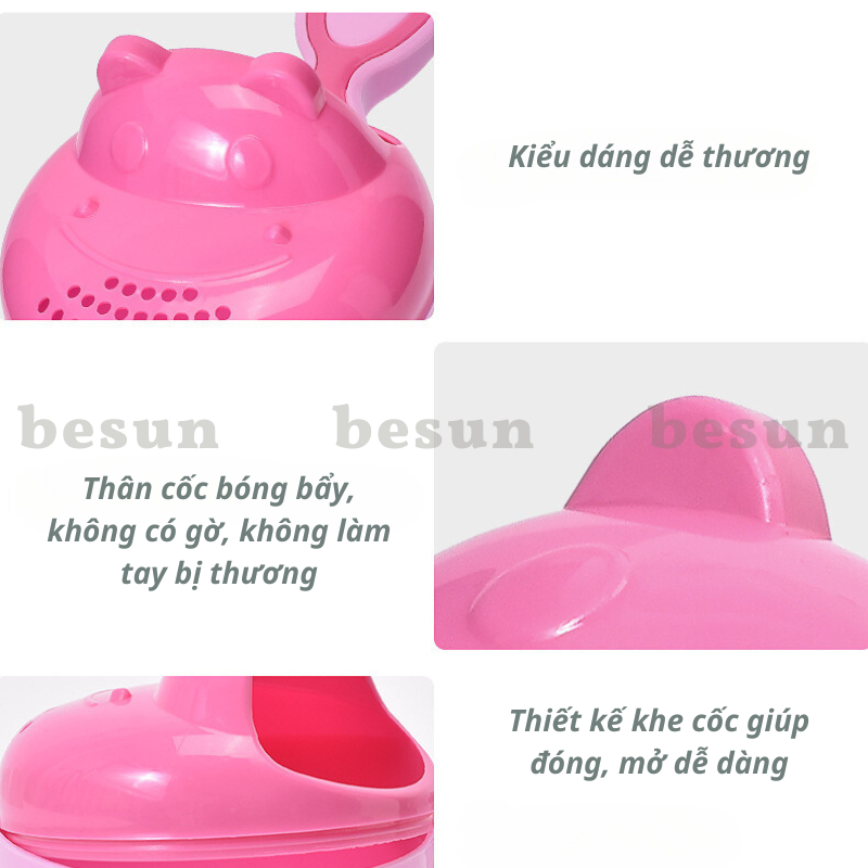 Gáo múc nước cốc đánh răng ca tắm vòi sen gội đầu đa năng cho bé