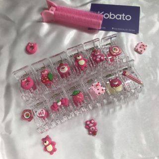 Kẹp tóc càng cua gắn sticker gấu dâu lotso đẹp hottrend có 3 răng / 5 răng càng cua xinh xắn
