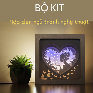 [Dụng cụ làm Lightbox] Bộ kit làm đèn tranh Lightbox kirigami | diy quà tặng cho nam | handmade tự làm tặng bạn gái
