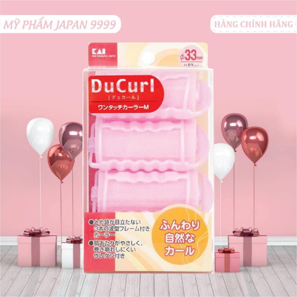 Set 4 Lô Cuốn Tóc Làm Từ Nhựa Dẻo Cao Cấp Ducurl Kai HC0643 (Size M - 33mm)