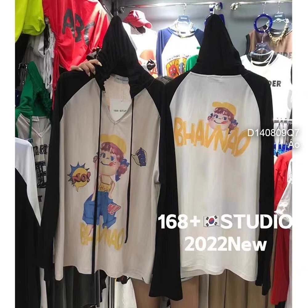 Áo thun giấy cổ tim tay dài hàng đẹp QC! | TOMBI SHOP