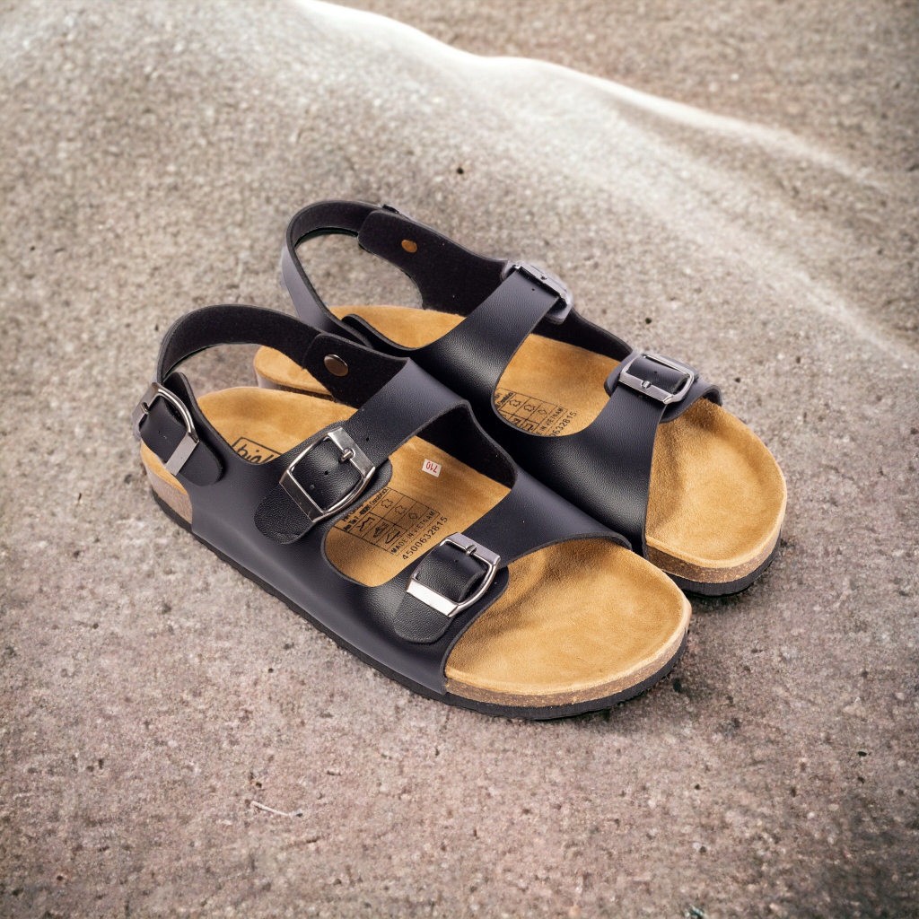 MÃ PU02 Sandal DA PU Đế Trấu Hai Quai Ngang Unisex Birken Vietnam Bioline