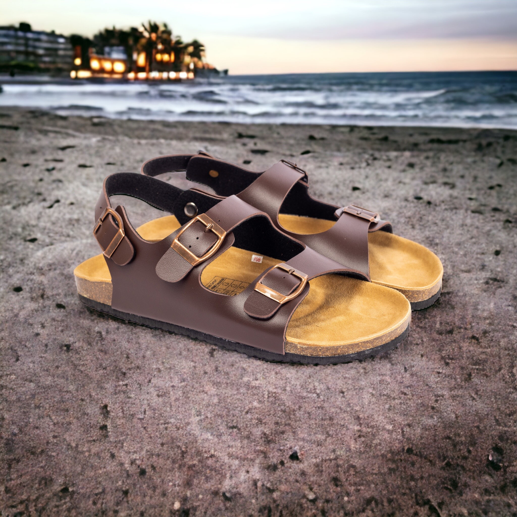 MÃ PU02 Sandal DA PU Đế Trấu Hai Quai Ngang Unisex Birken Vietnam Bioline