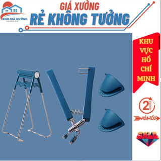  COMBO 3 Món Dụng Cụ Kẹp Gắp Kẹp Bát Đĩa, Găng Tay Nhắc Nồi Chống Nóng,Kẹp Thức Ăn Nóng,Thép Không Gỉ