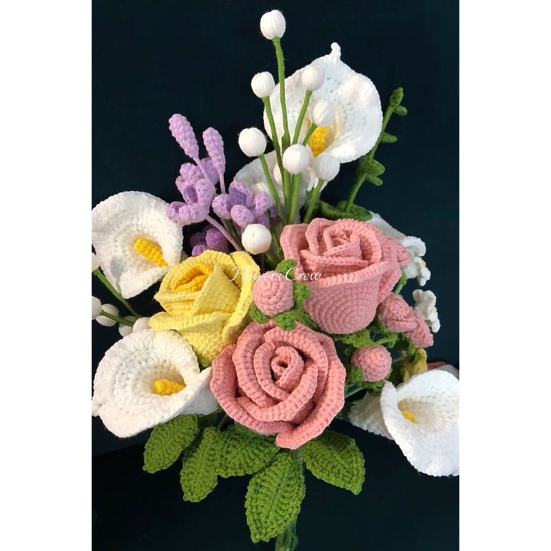 Hoa cưới len handmade