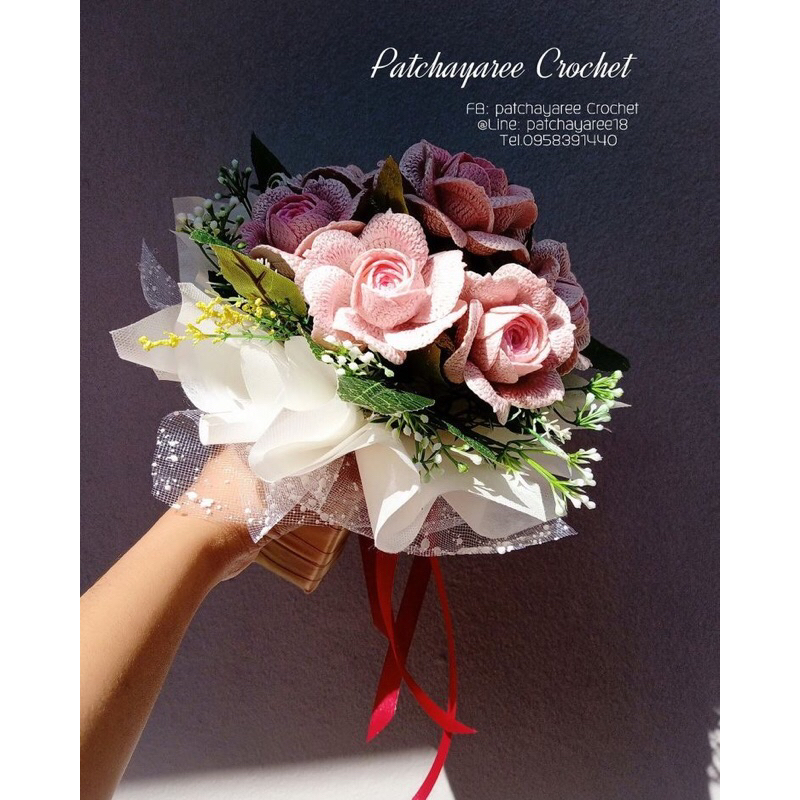 Hoa cưới len handmade