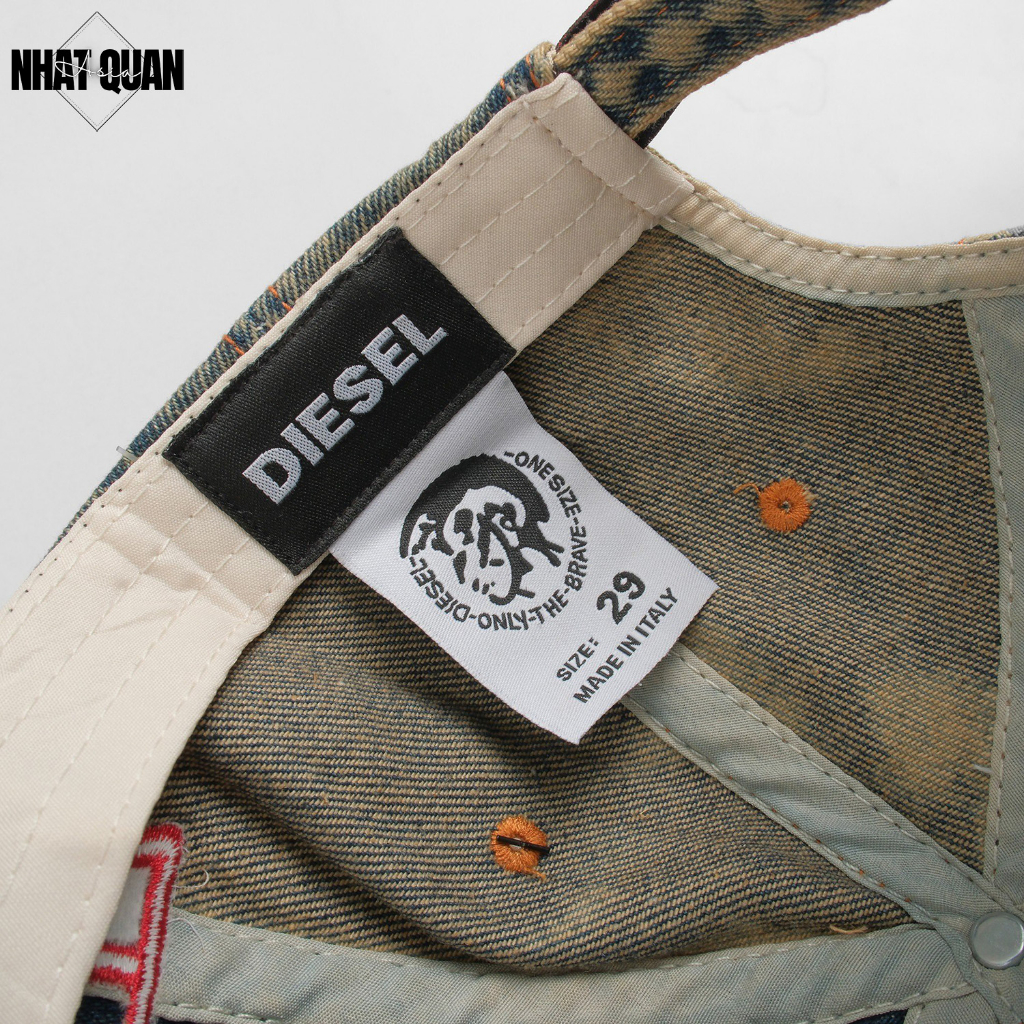Mũ lưỡi trai Diesel Men's C-LIB-2 Hat 01-0QWTU jeans wash form mềm - Nhật Quân Asia nhatquanasia