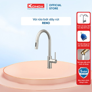 Vòi rửa bát dây rút nóng lạnh konox reno