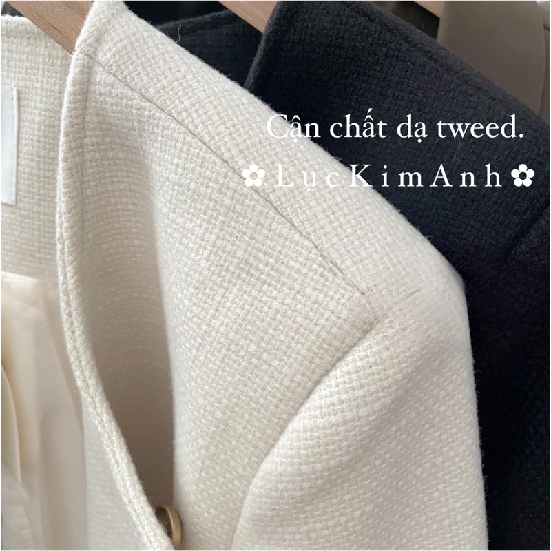 𝐓.𝐖.𝟐 - Áo dạ tweed dài tay kiểu dáng Hàn Quốc ☕️