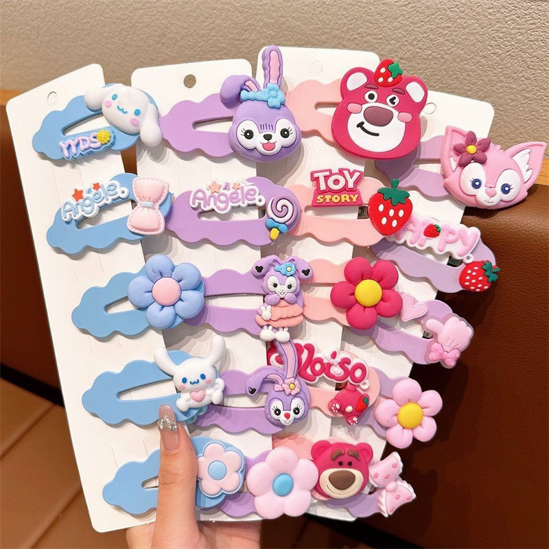 Set 5 kẹp tóc hoạt hình cute dành cho bé gái |HD96