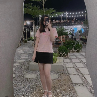 Áo thun baby tee moná - terra màu hồng baby , áo phông nữ baby tee basic pink tee mẫu mới
