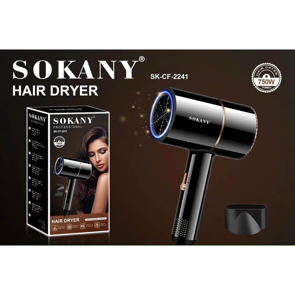 Máy Sấy Tóc Chính Hãng SOKANY Sấy Ion An Toàn Cho Tóc Công Suất 1200W Bảo Hành 1 Đổi 1