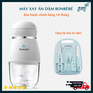 Máy xay ăn dặm đa năng Bonbebe, cối thủy tinh, dao inox 4 lưỡi không rỉ