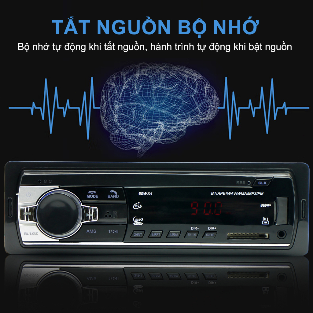Máy nghe nhạc bluetooth Ô Tô, Đầu phát âm thanh nổi trên xe hơi Bluetooth Radio MP3 / USB / SD / AUX-IN / FM