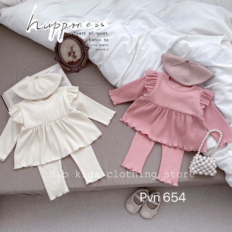 Đồ ngủ bé gái dài tay chất thun mềm_Bộ Pijama dài tay bé gái