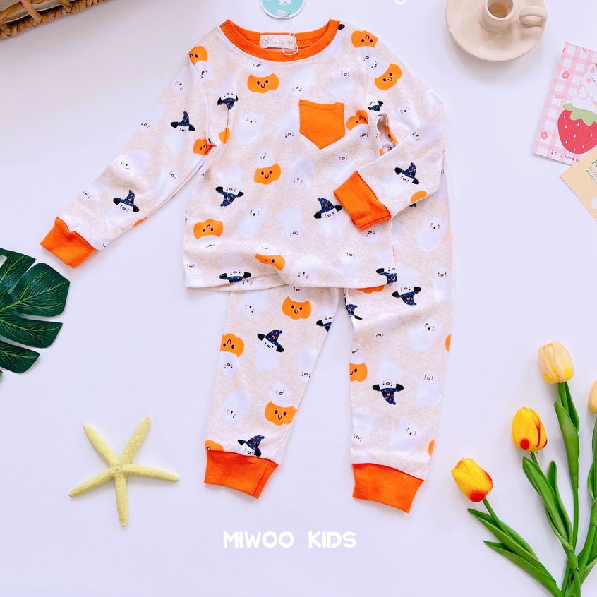 Bộ Dài Tay Thun Bozip Miwoo Kids Họa Tiết Cực Cool Cho Bé Trai / Bé Gái