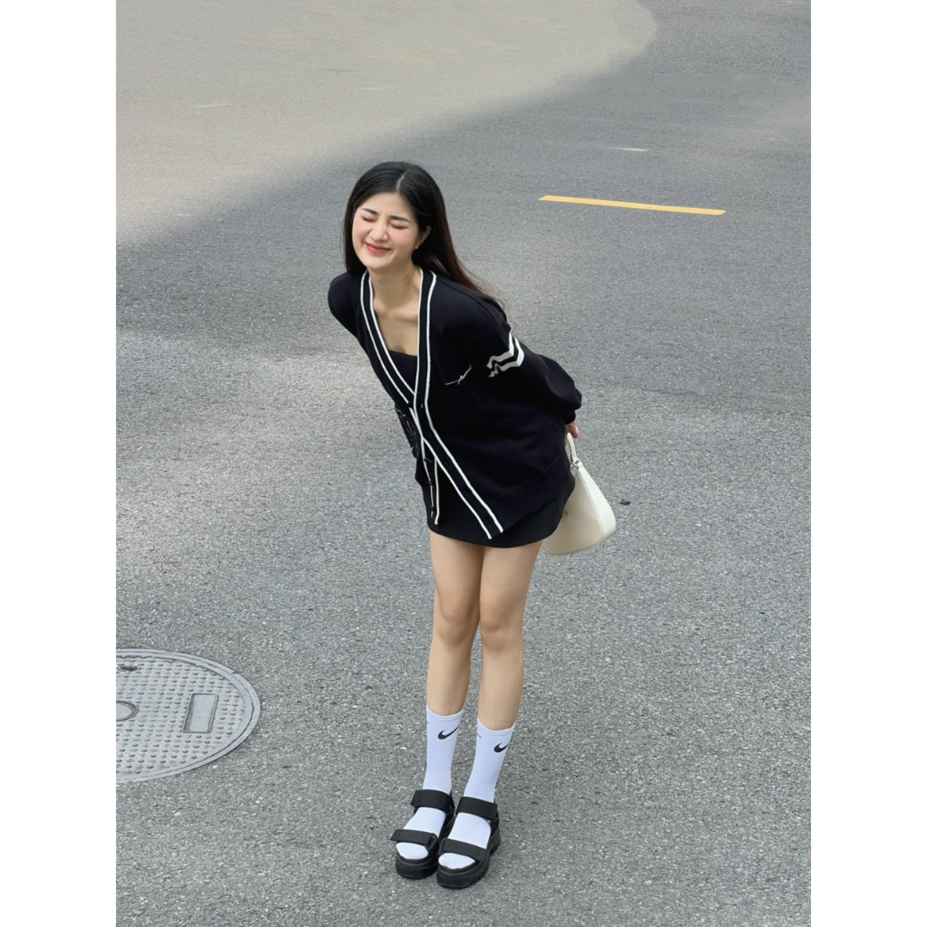 Áo khoác Modern City Cardigan Unisex, Áo len - Black