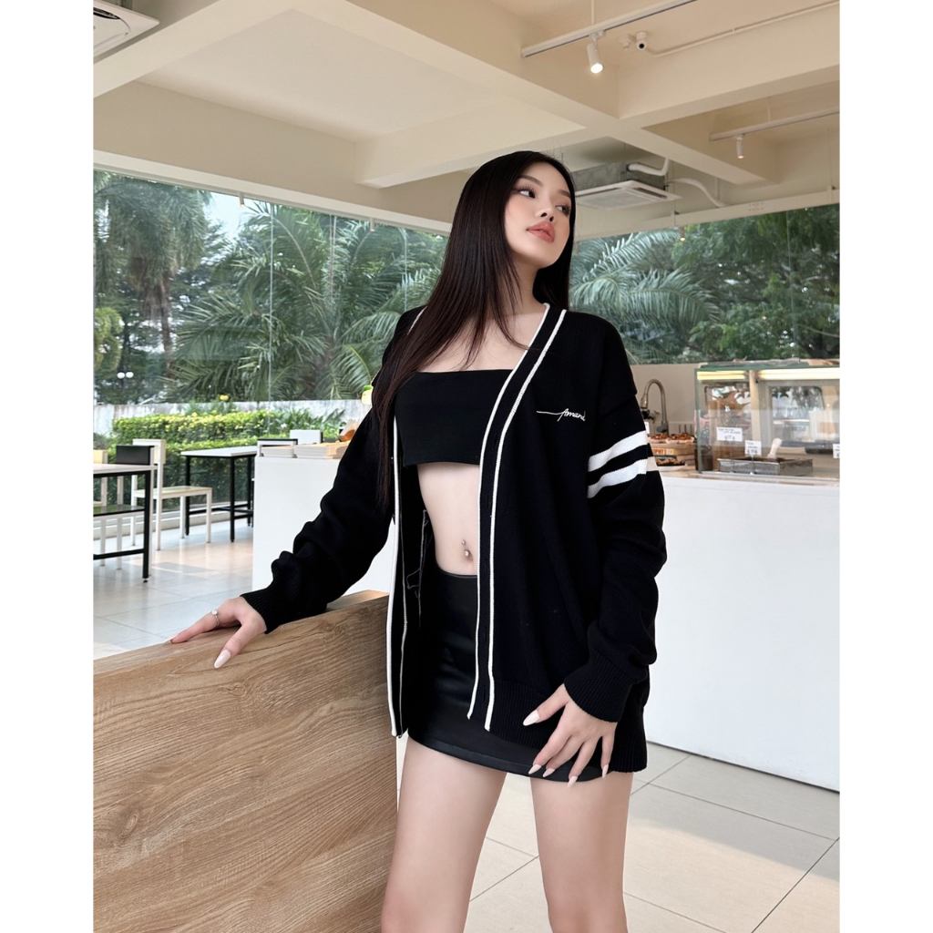 Áo khoác Modern City Cardigan Unisex, Áo len - Black