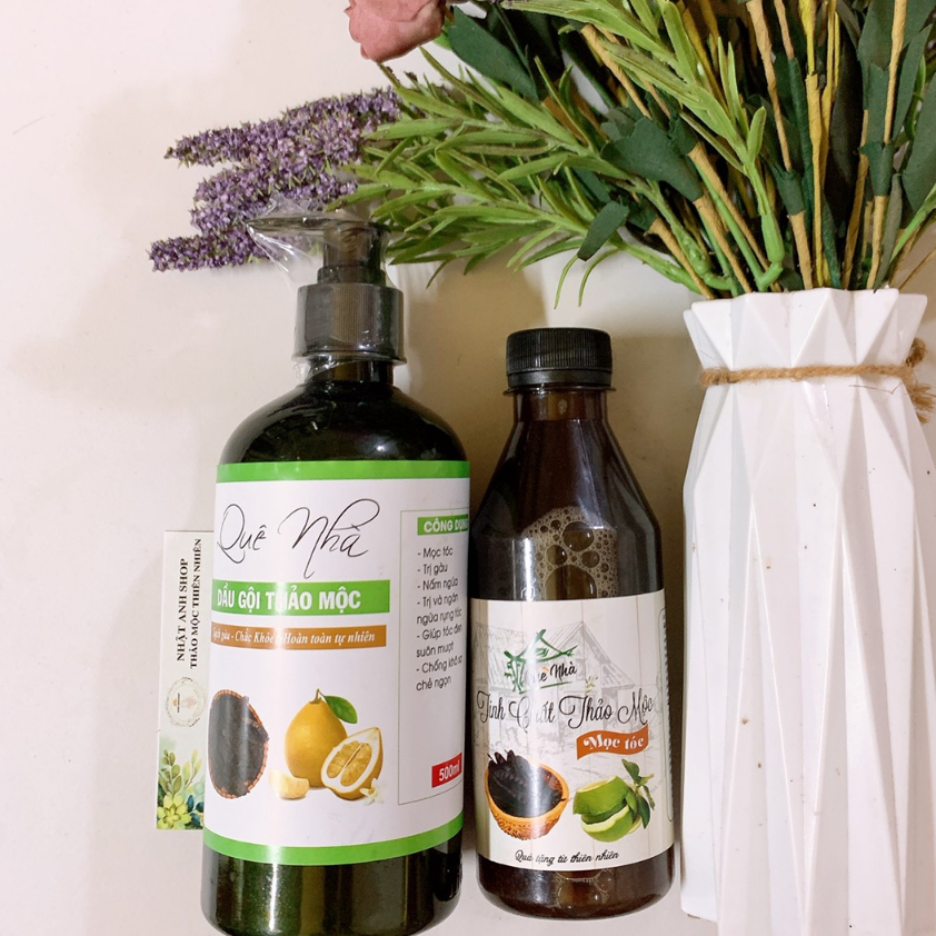 Dầu gội thảo mộc Quê Nhà 500ml - Giúp tóc chắc khỏe, giảm rụng,gàu,ngứa và kích mọc tóc