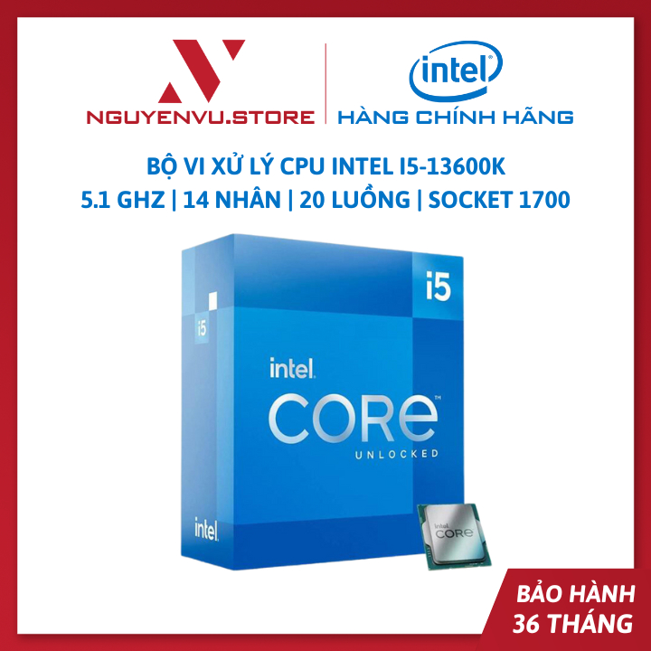 CPU Intel Core i5-13600K (Up to 5.1 GHz | 14 Nhân | 20 Luồng | Socket 1700) - Hàng Chính Hãng | BigBuy360 - bigbuy360.vn