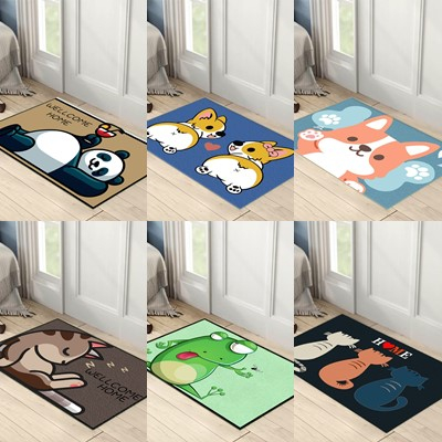 Thảm lau chân, thảm chùi chân bali Hình Thú đế cao su chống trơn trượt - 40cm x 60cm