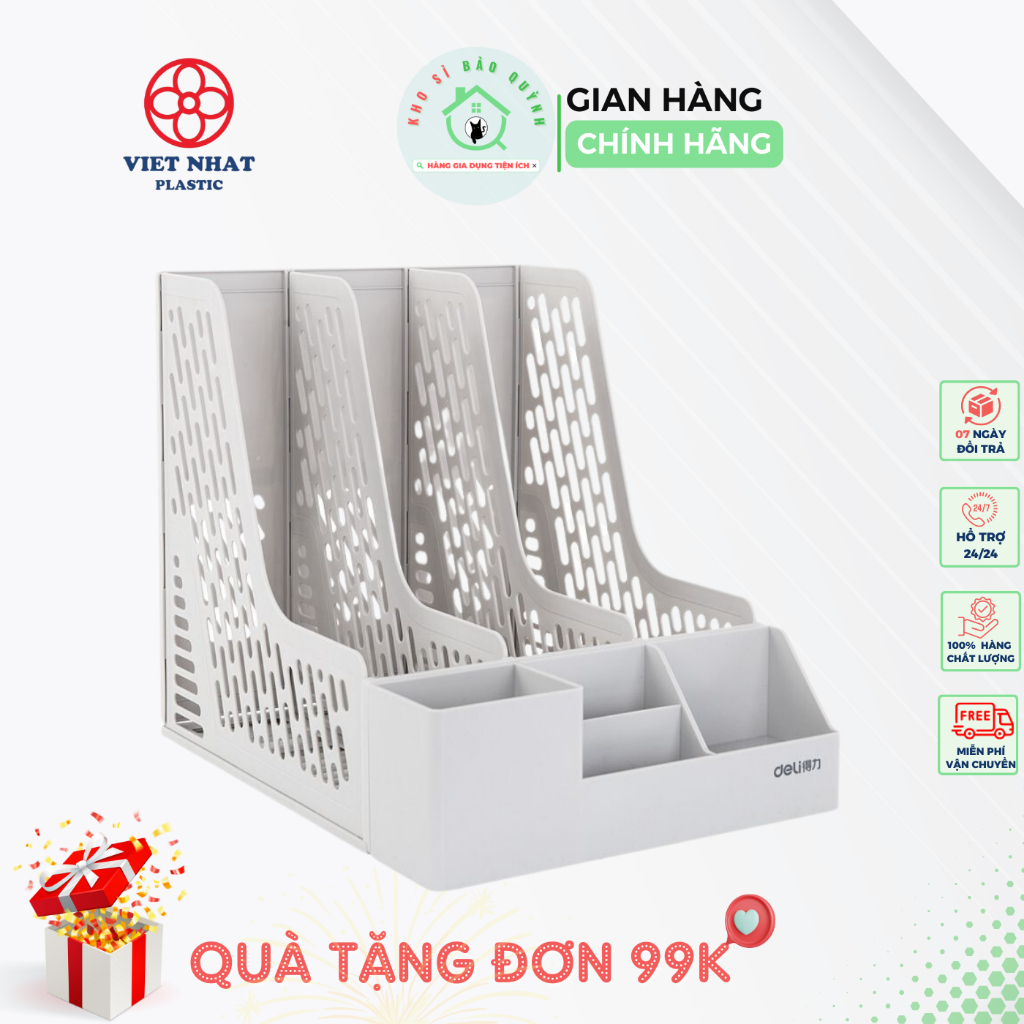 Khay nhựa đựng tài liệu, giấy tờ 3 Ngăn 5680 hàng cao cấp Việt Nhật - Dụng Cụ Văn Phòng Chính Hãng