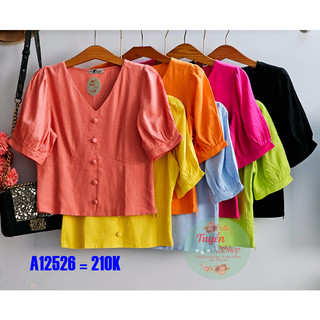 Áo linen croptop cổ V