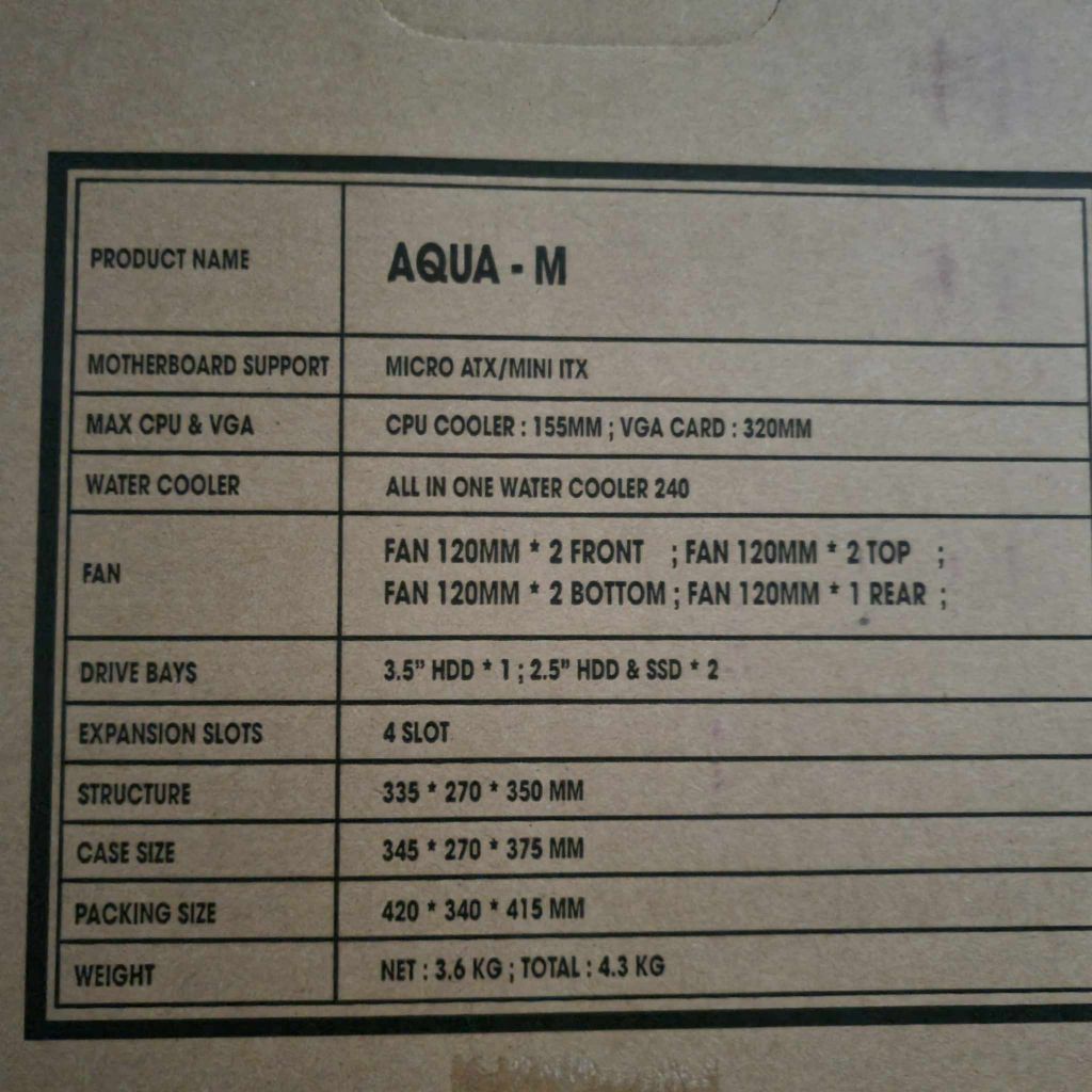 Vỏ thùng máy tính Magic Aqua-M Trắng - Đen size M-ATX mới chưa kèm Fan led