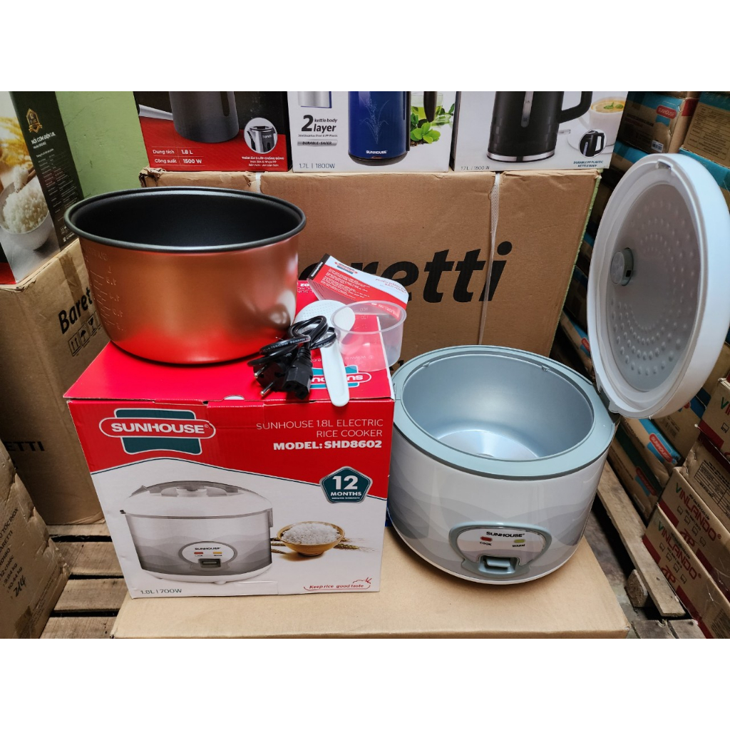 Nồi cơm điện 1.8L SUNHOUSE SHD8602, Hàng Chính hãng, Bảo hành 12 tháng