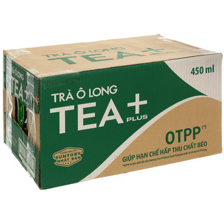  Thùng 24 chai trà ô long Tea Plus 450ml 